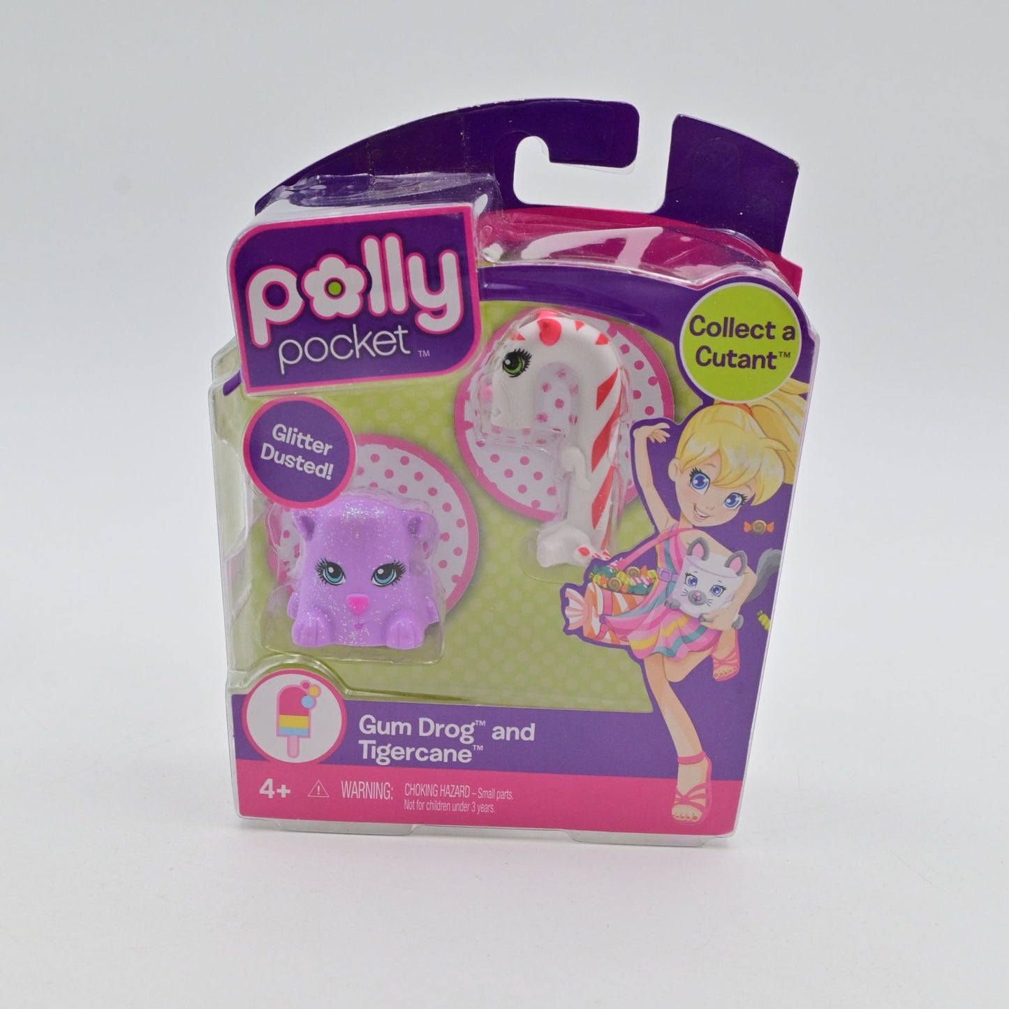 Polly Pocket Glitter Dusted Gum Drog & Tigercane Figures