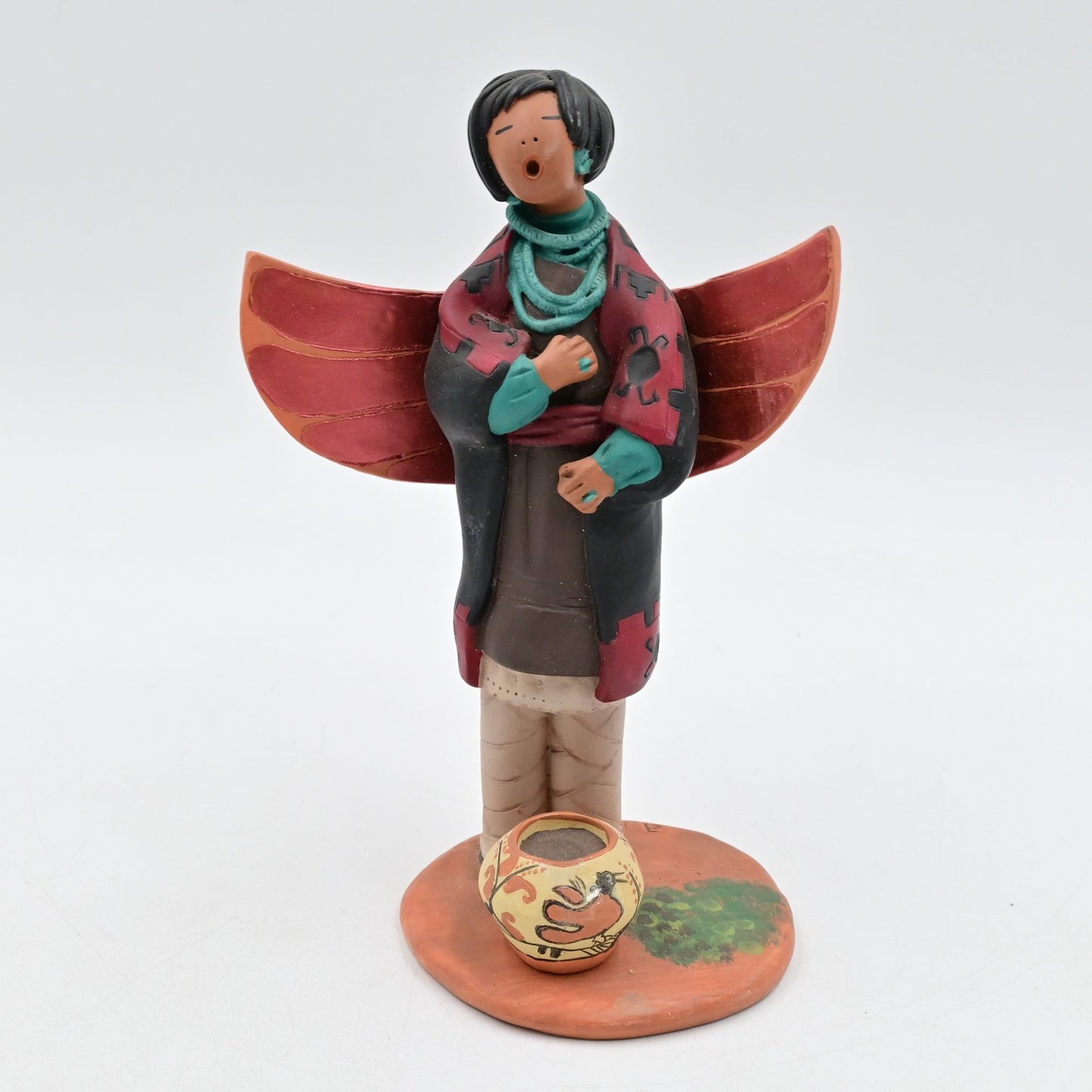 April Romo De Vivar Folk Art Native American Angel Southwest 7" - Vintage