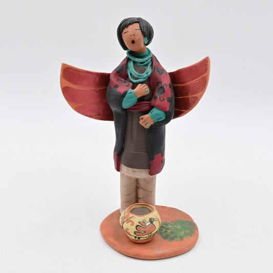 April Romo De Vivar Folk Art Native American Angel Southwest 7" - Vintage