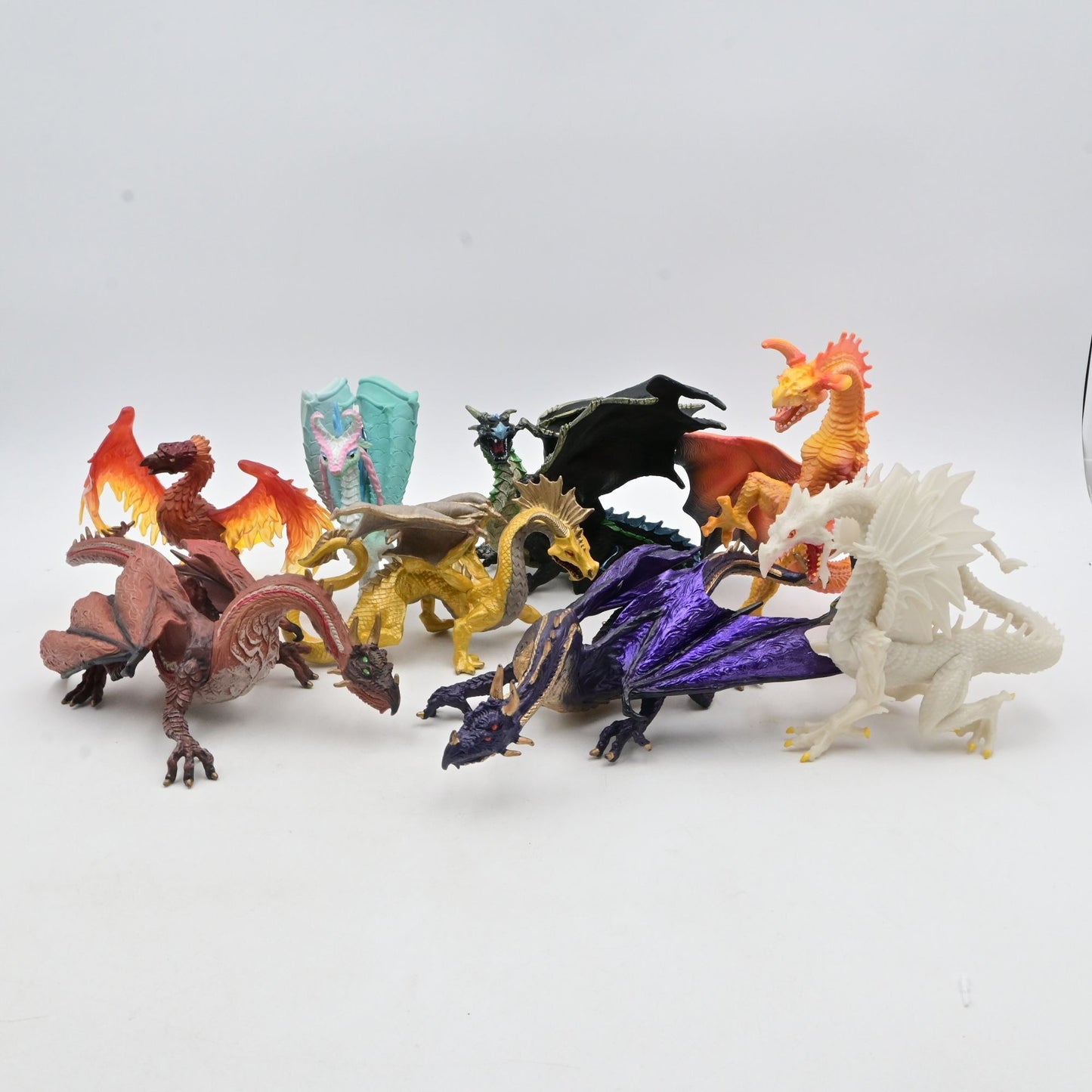 Multi-Colored Dragon Figurines Set Of 8
