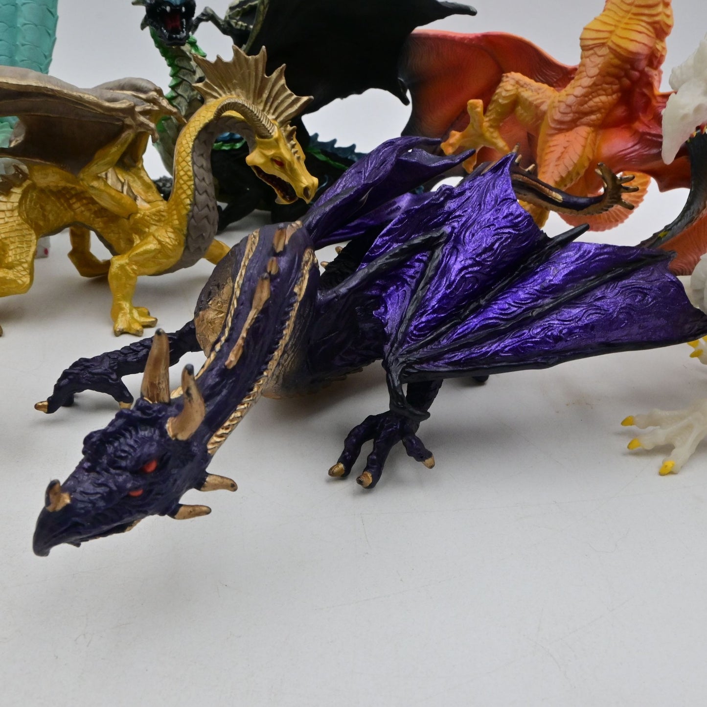 Multi-Colored Dragon Figurines Set Of 8