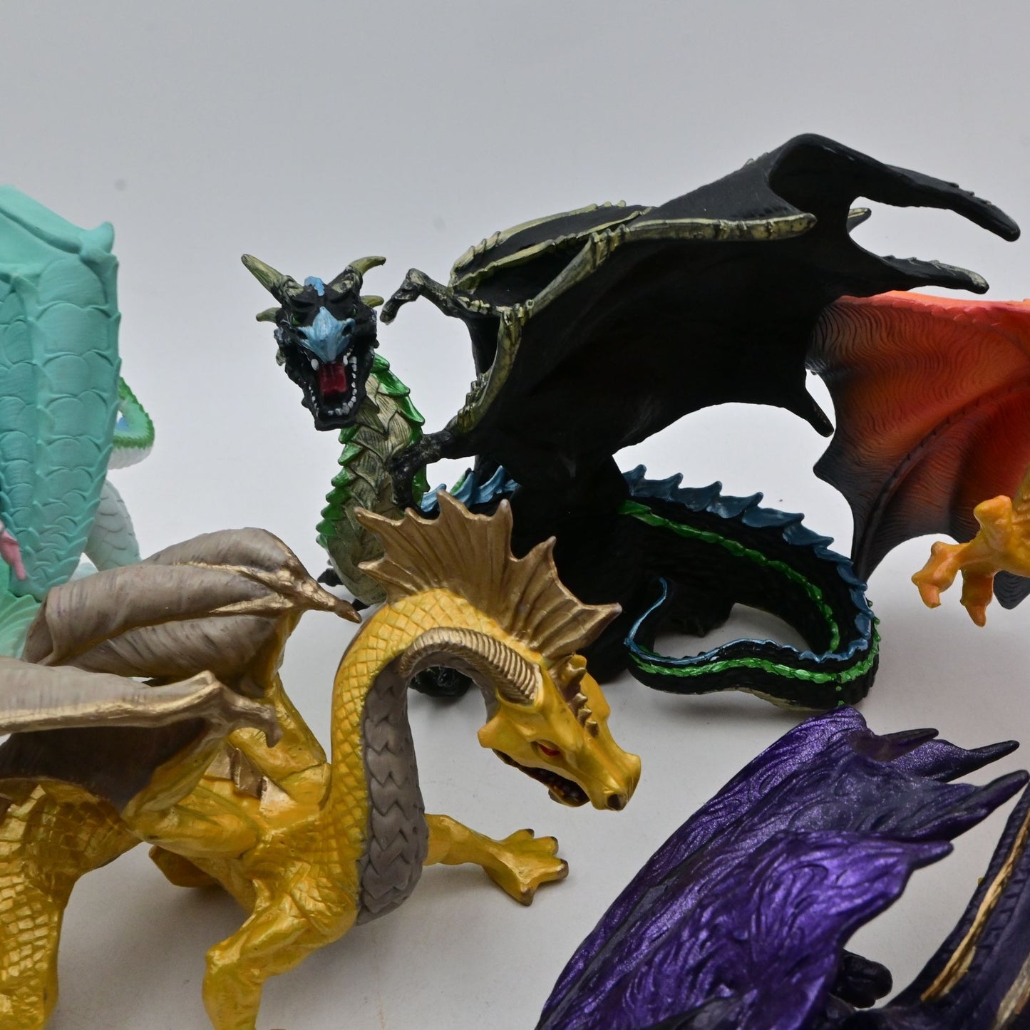 Multi-Colored Dragon Figurines Set Of 8