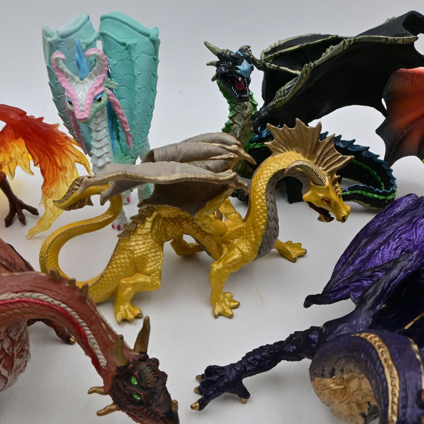 Multi-Colored Dragon Figurines Set Of 8