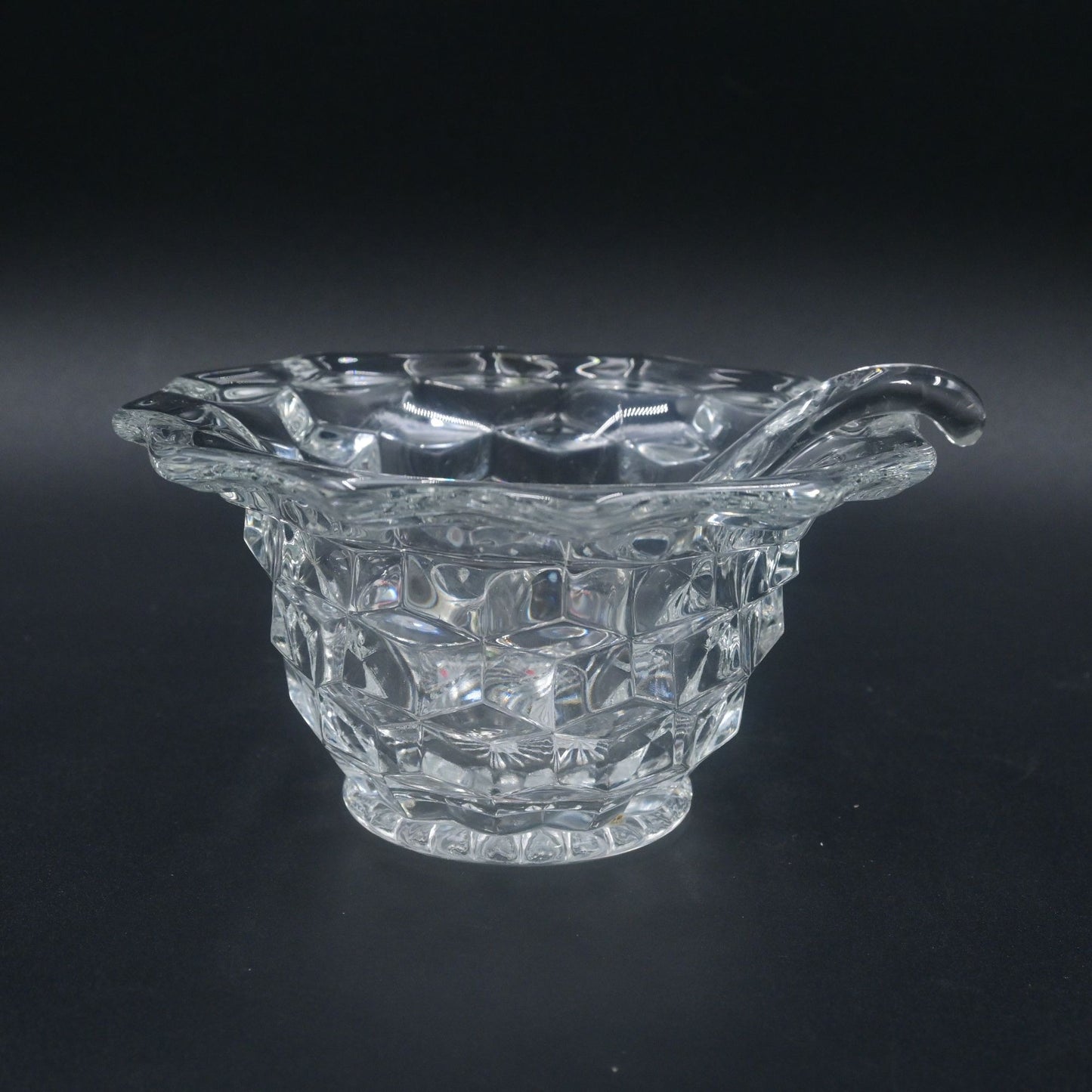 Fostoria American Mayonnaise Bowl With Spoon Vintage