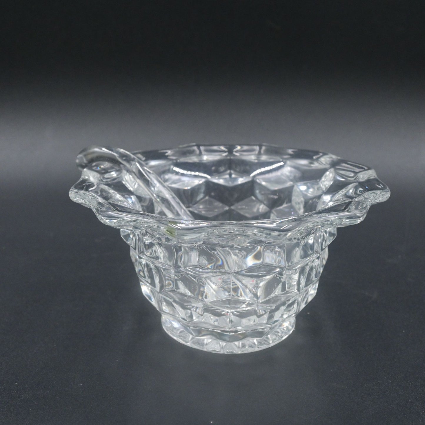 Fostoria American Mayonnaise Bowl With Spoon Vintage