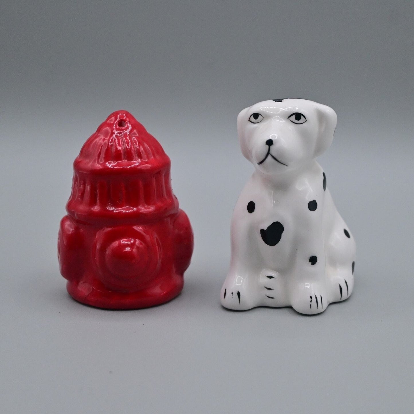 Vintage Dog With Fire Hydrant Salt And Pepper Shakers
