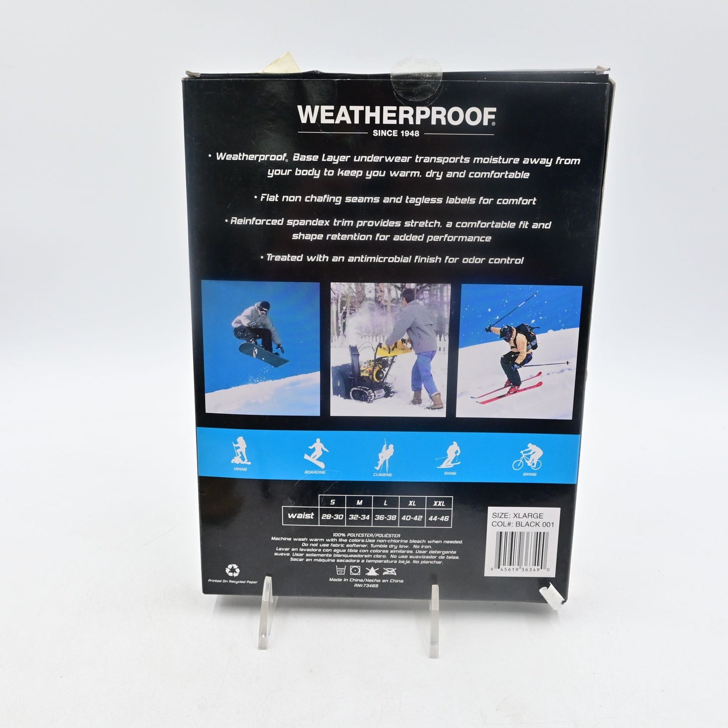 Weatherproof Performance Base Layer Pant Size XL Men's (40-42) NIP