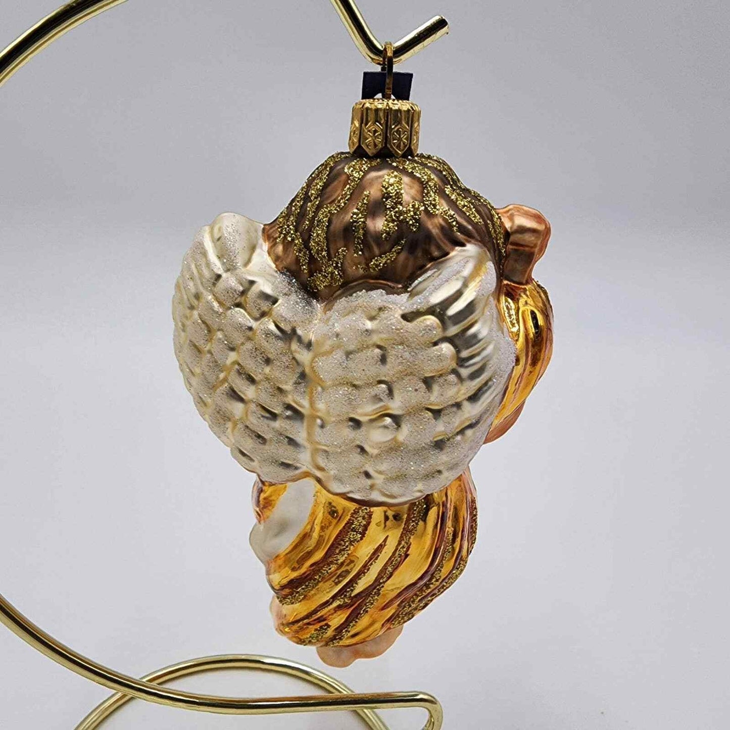 Glassware Art Studio Angel With Instrument Christmas Ornament