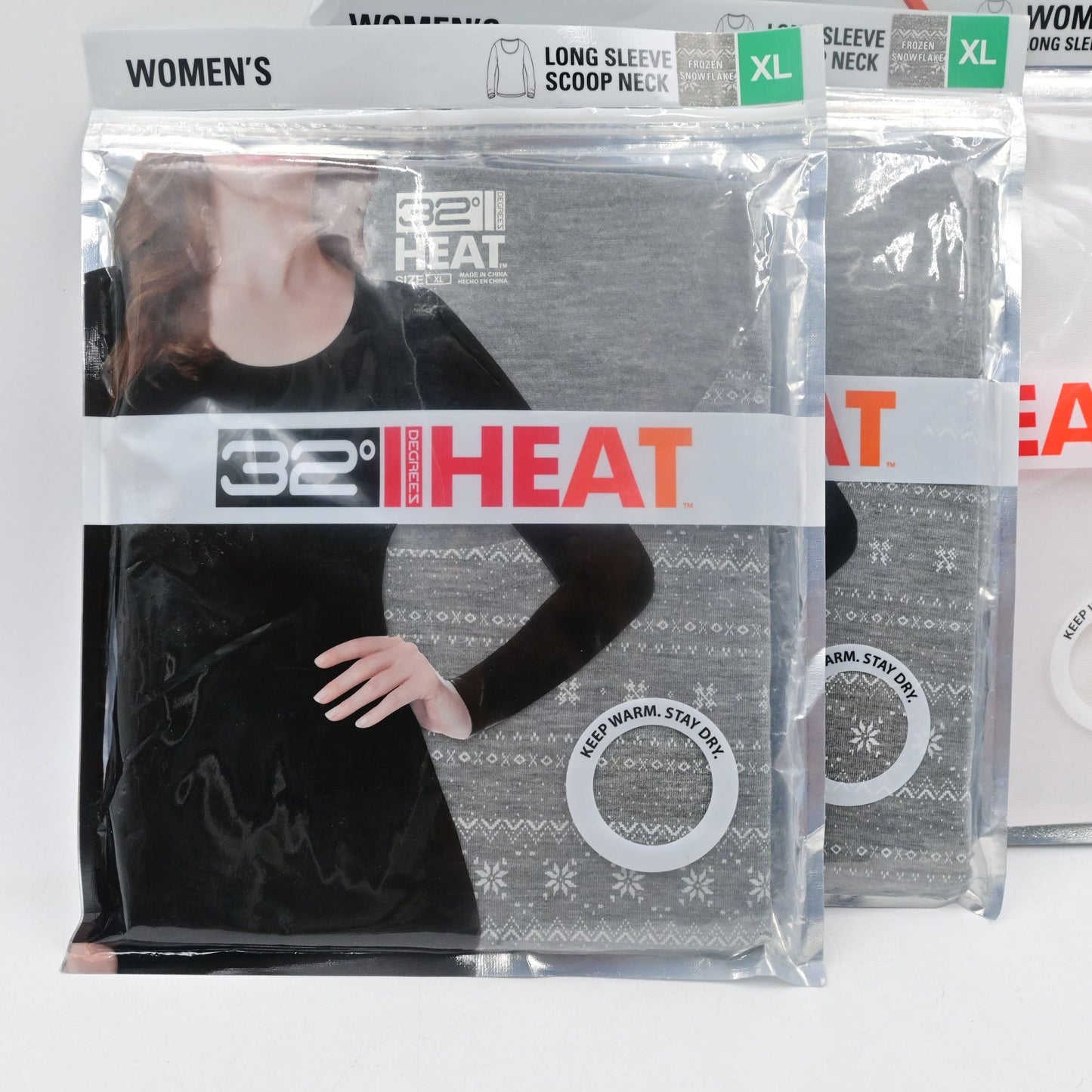 32 Degrees Cool Women's Long Sleeve Scoop Neck Size XL Single NIP Bundle Of 4