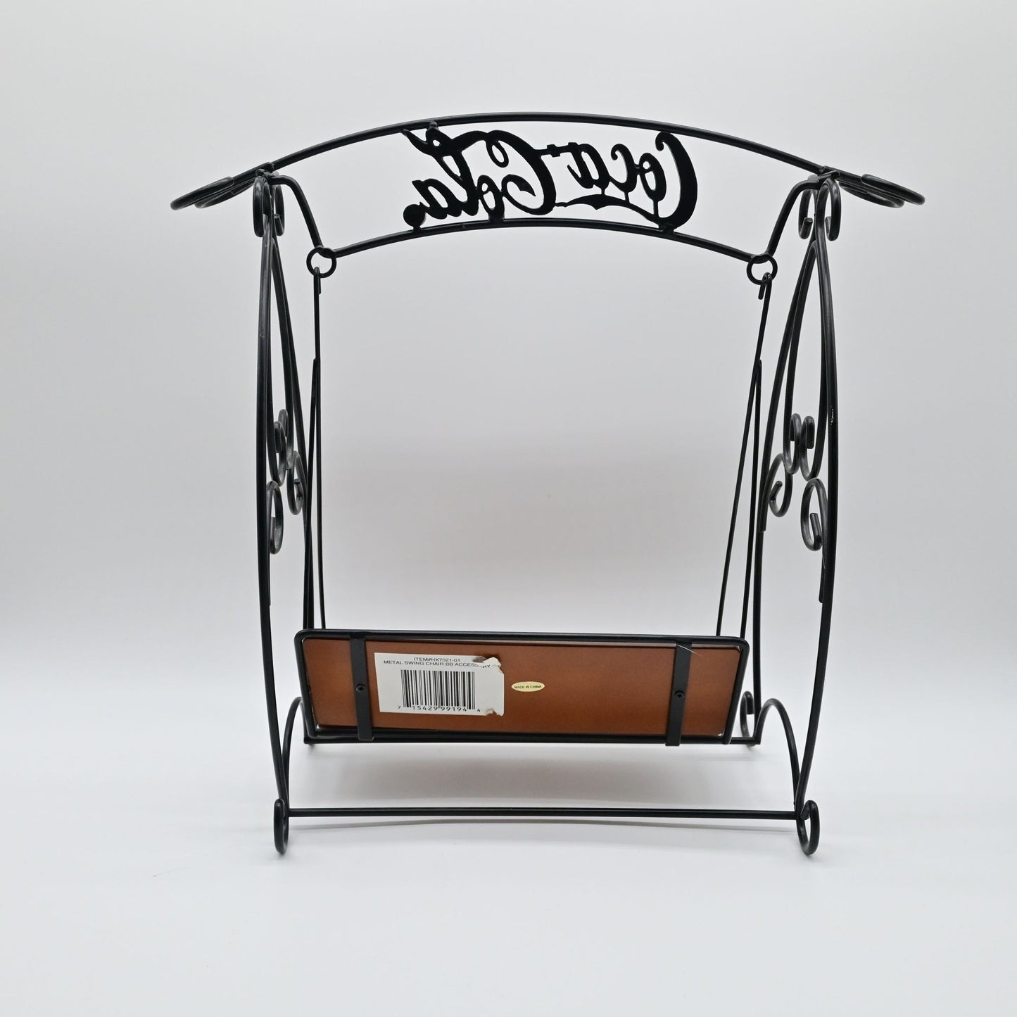 Vintage 1999 Coca-Cola Miniature Park Metal Wood Seat Swing