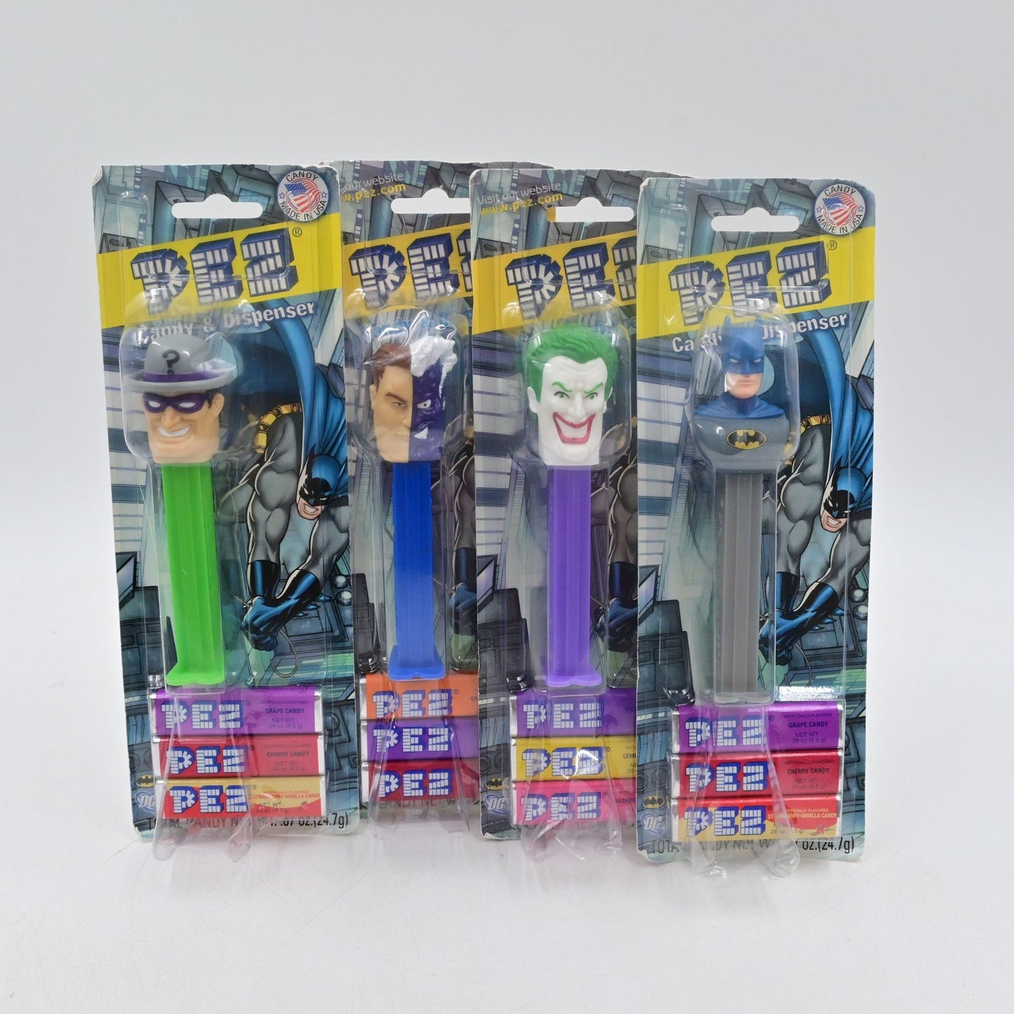 Pez Candy Dispenser Batman, Joker, Riddler, Two Faced Bundle Of 4 New In Package