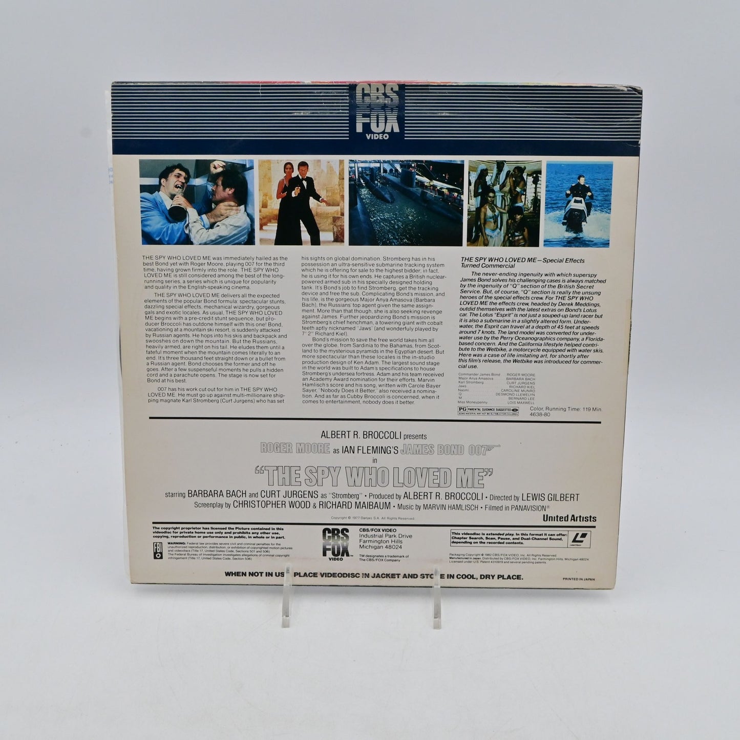 Vintage 1983 James Bond 007 The Spy Who Loved Me LaserDisc Extended Play