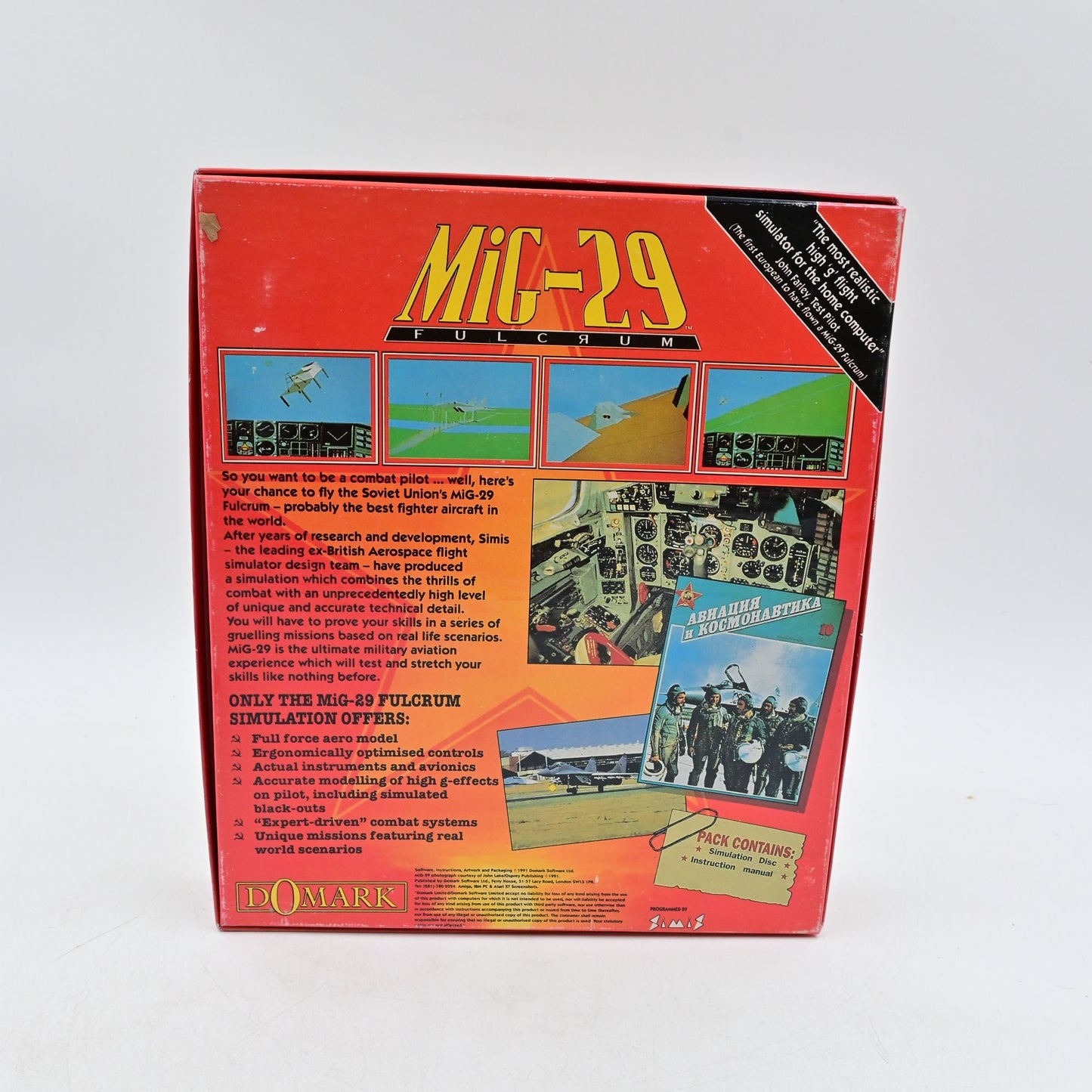 MiG-29 Fulcrum - Big Box Video Game - 3.5" Floppy Disk, 1991 Domark, IBM PC