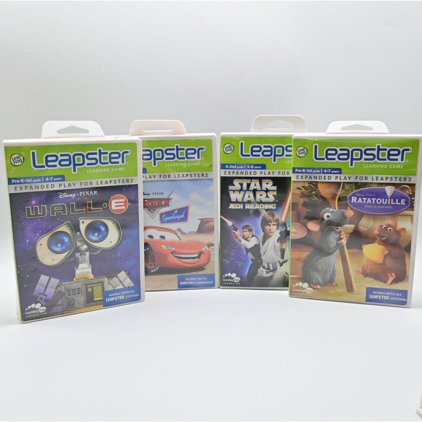 Disney Leapster Wall-E, Cars, Star Wars, Ratatouille Bundle Of 4