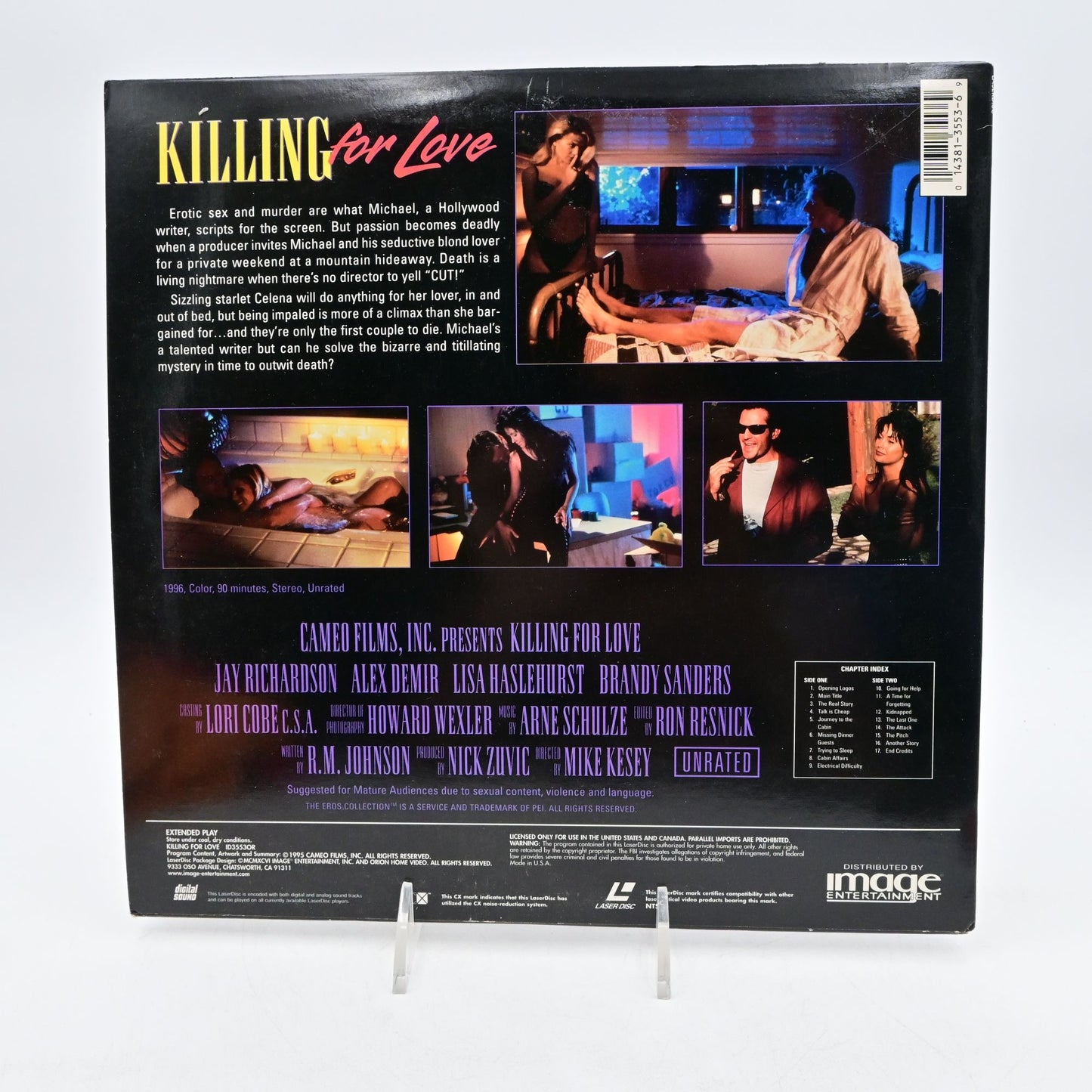 Killing For Love LaserDisc The Eros Collection Unrated Drama Thriller