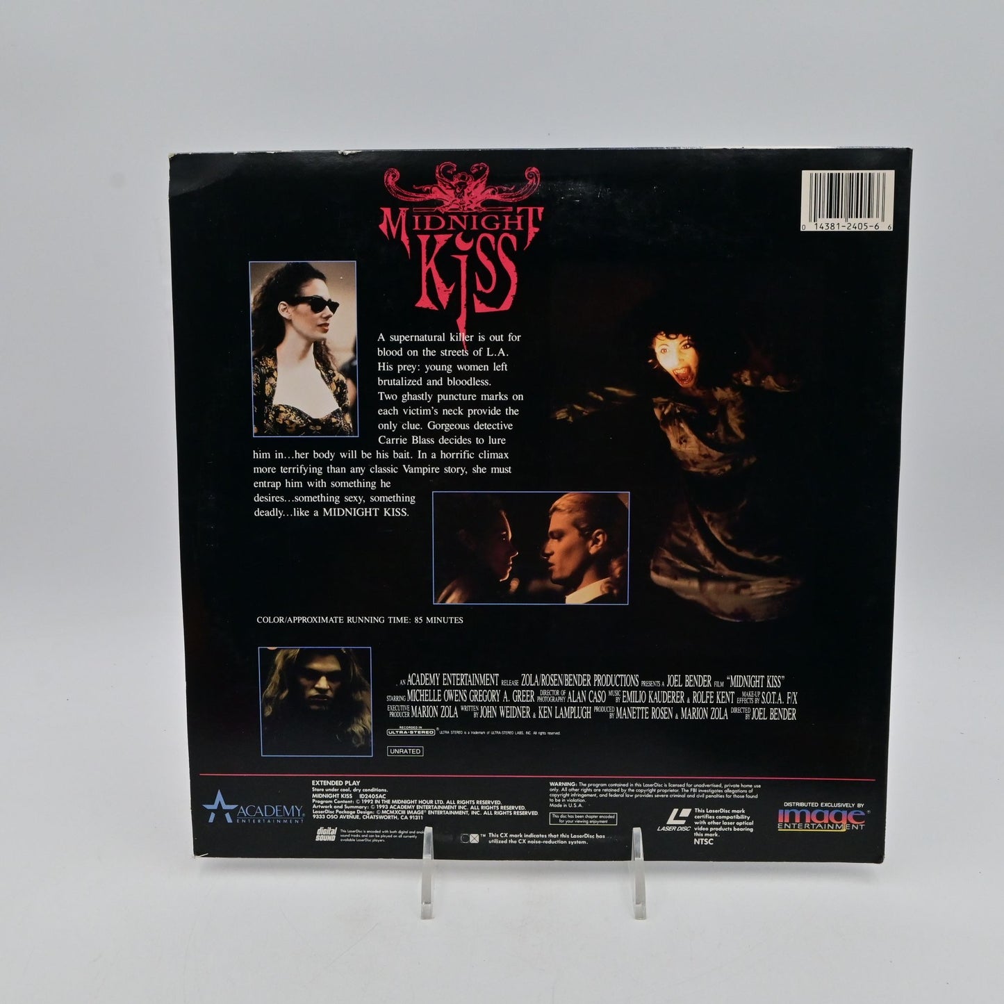 Vintage 1993 Midnight Kiss LaserDisc Horror Thriller Film