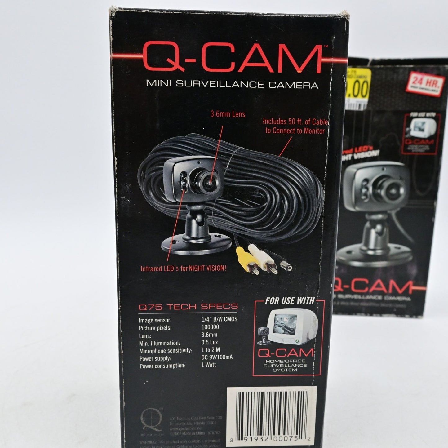 Q-Cam Mini Surveillance Camera Infrared Night Vision Black & White Wired