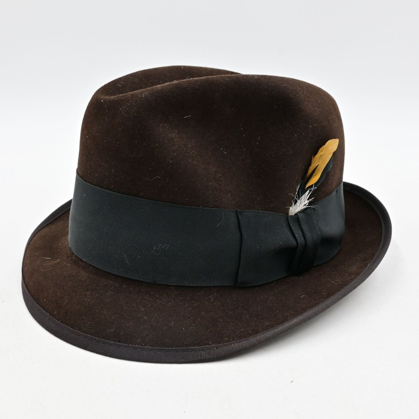 Stetson Saxon Brown Fur Felt Fedora Hat Size 7 1/8