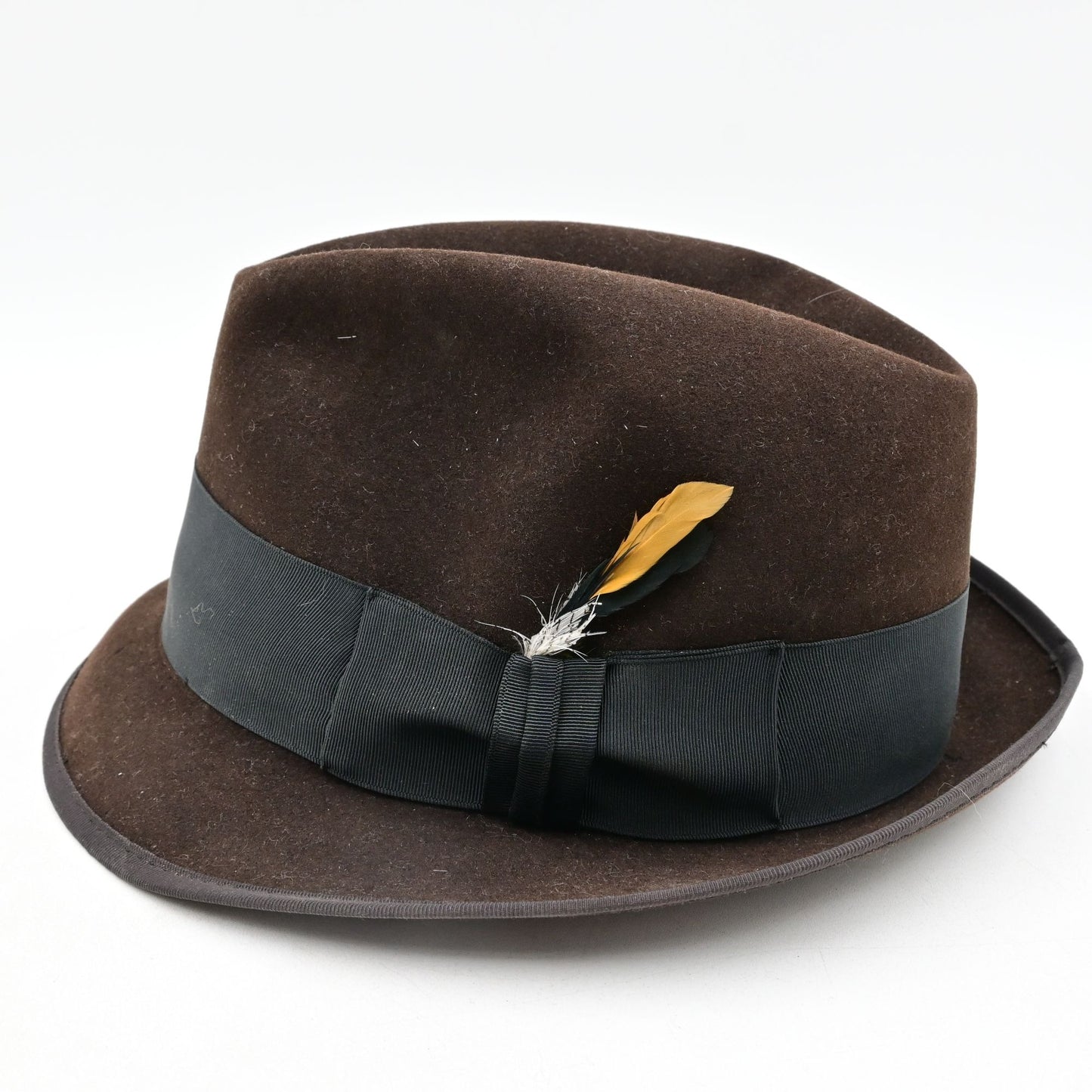 Stetson Saxon Brown Fur Felt Fedora Hat Size 7 1/8