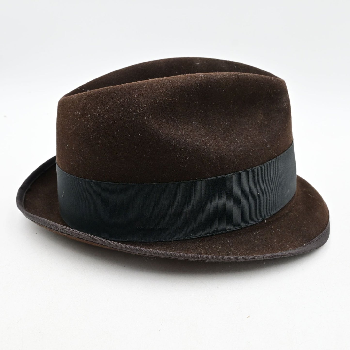 Stetson Saxon Brown Fur Felt Fedora Hat Size 7 1/8