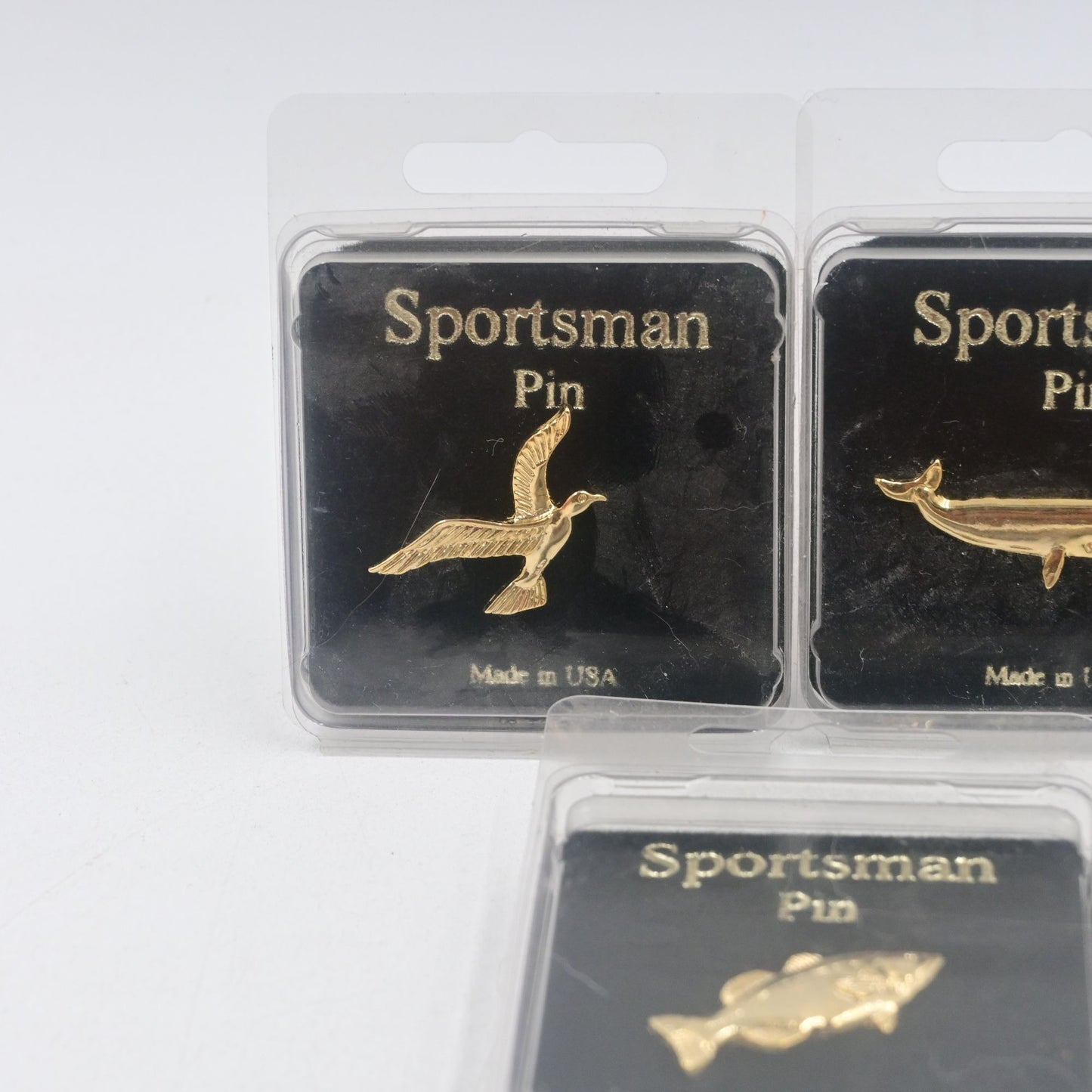 Sportsman Lapel Pin Whale, Trout, Bass, Bird Lot Of 5