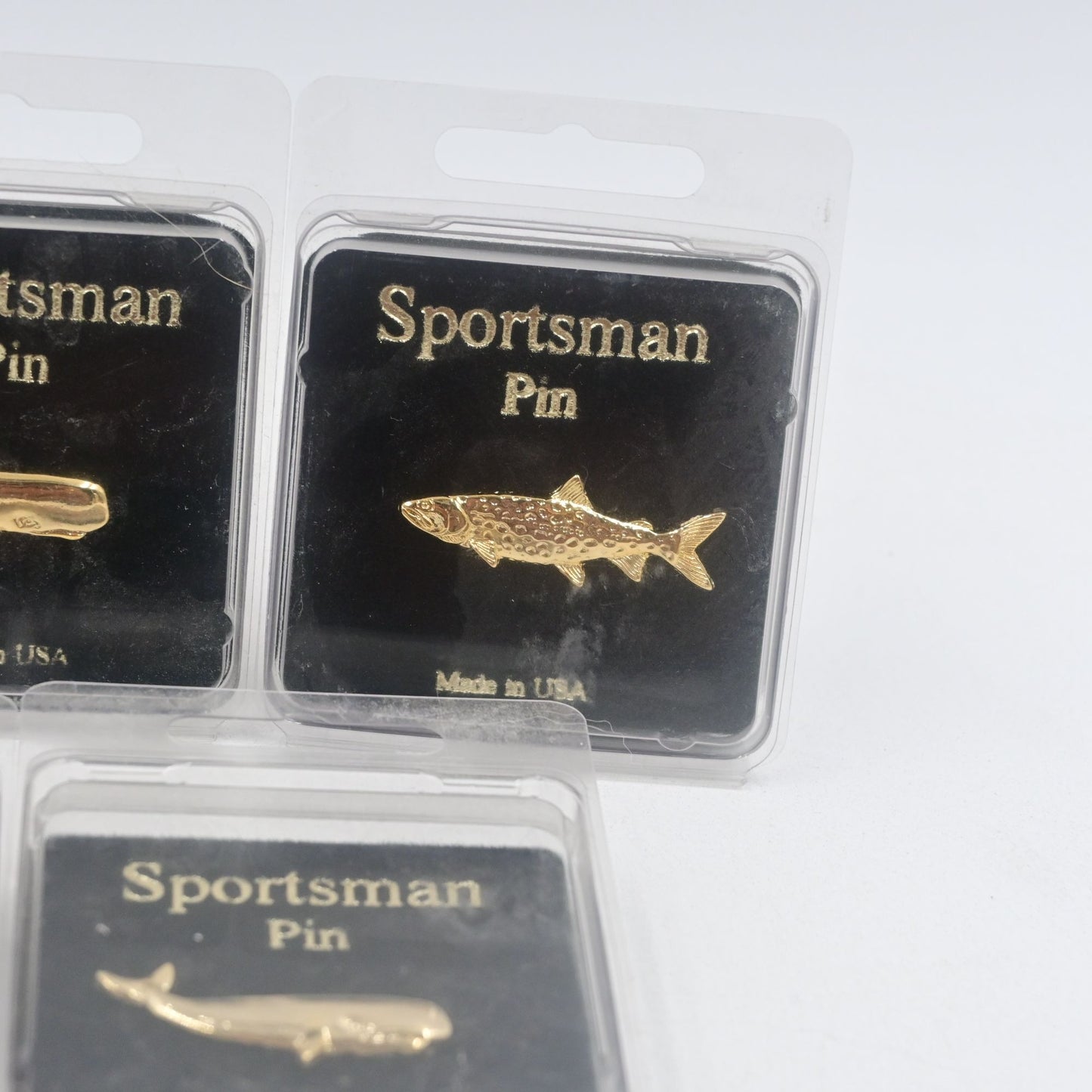 Sportsman Lapel Pin Whale, Trout, Bass, Bird Lot Of 5