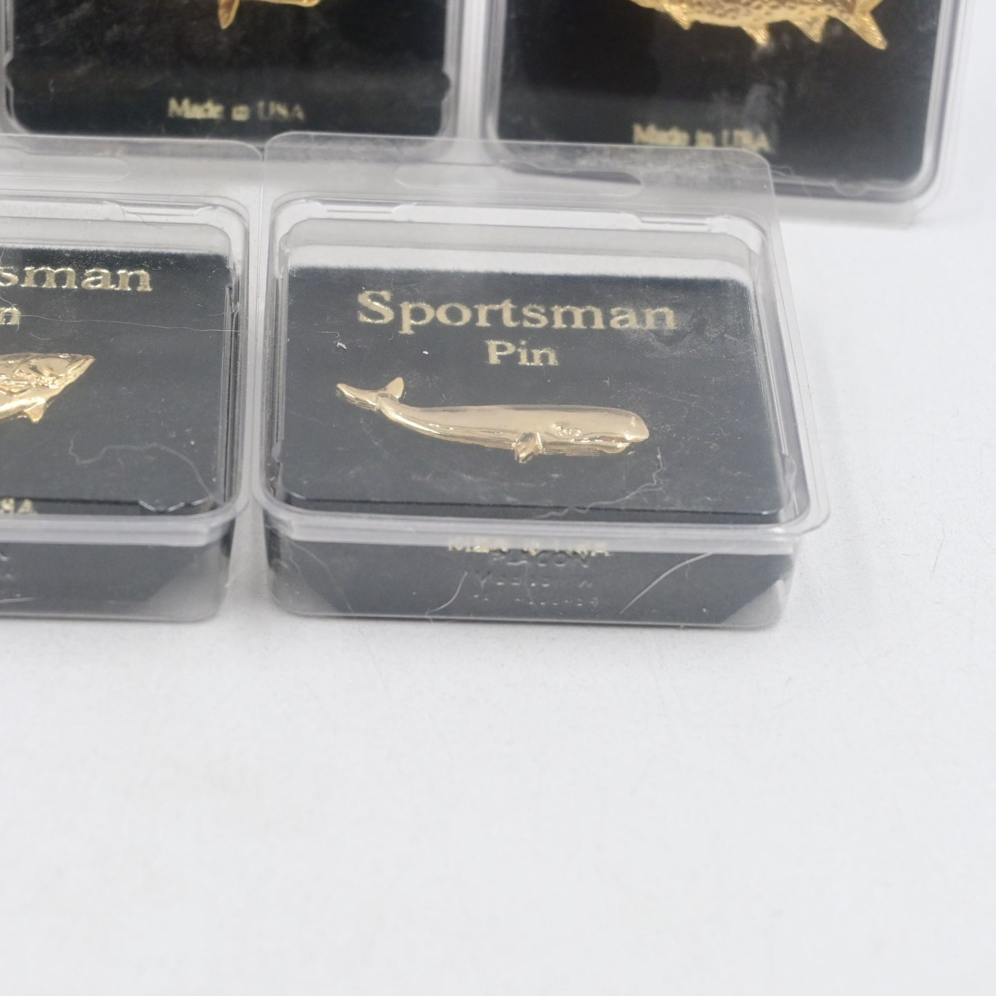 Sportsman Lapel Pin Whale, Trout, Bass, Bird Lot Of 5