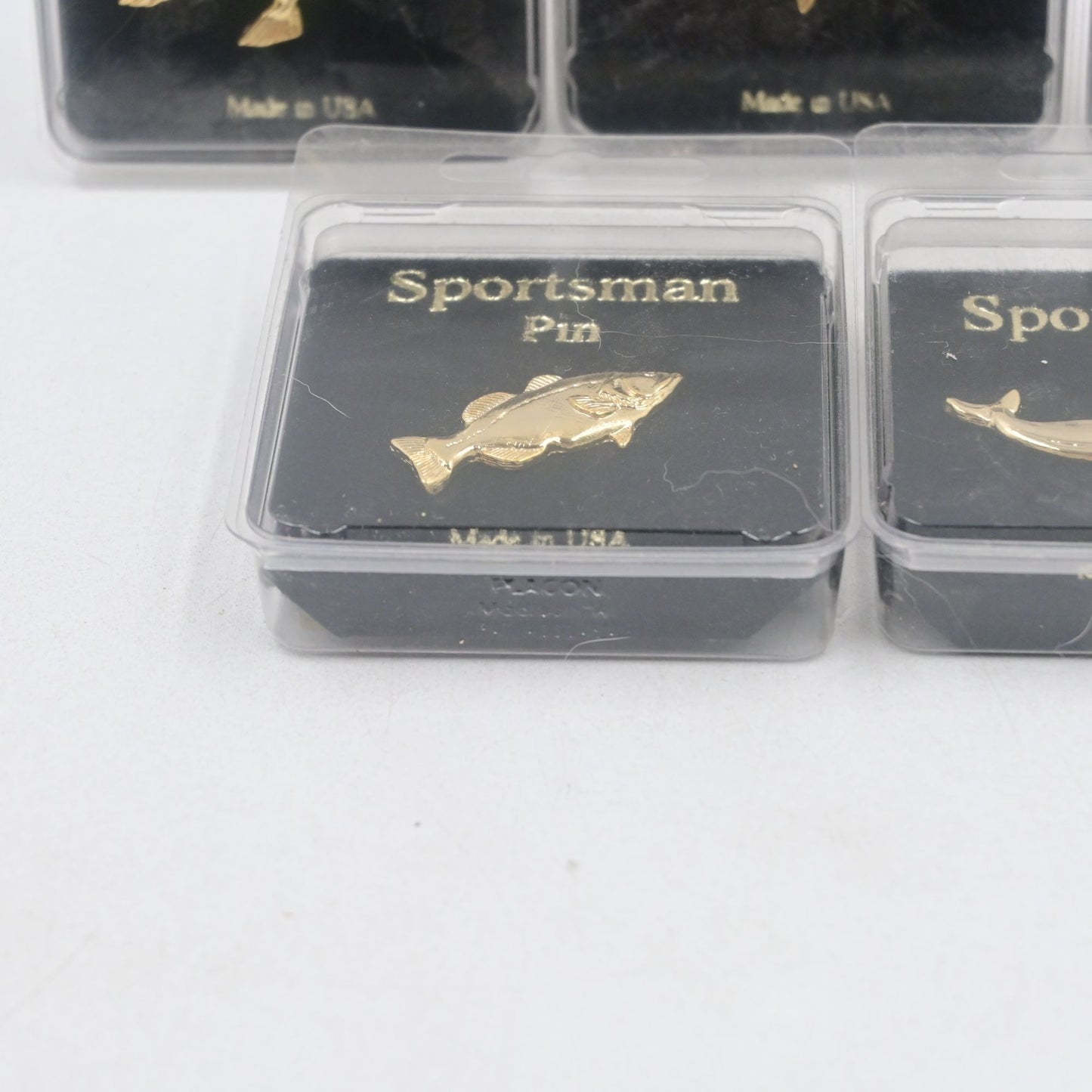 Sportsman Lapel Pin Whale, Trout, Bass, Bird Lot Of 5