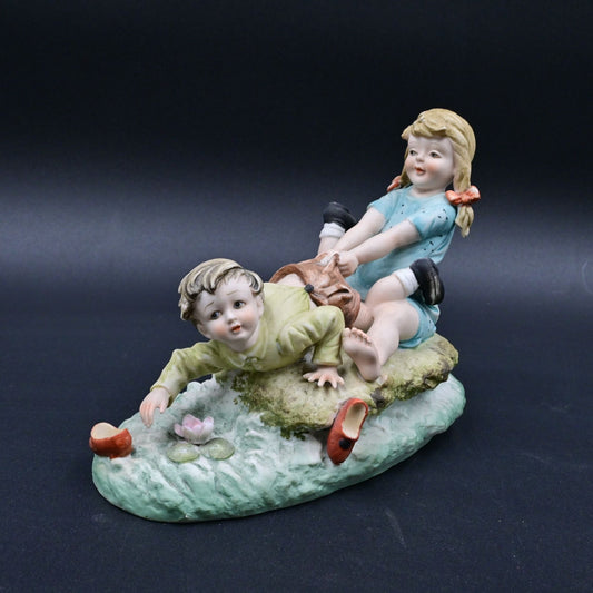 Vintage Lefton Boy Reaching For Red Shoes KW5967 Vintage Figure