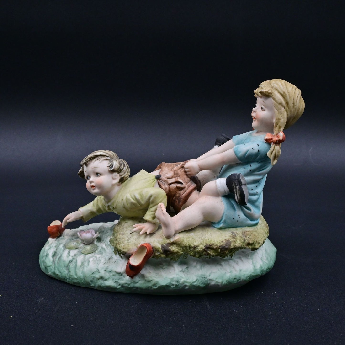 Vintage Lefton Boy Reaching For Red Shoes KW5967 Vintage Figure
