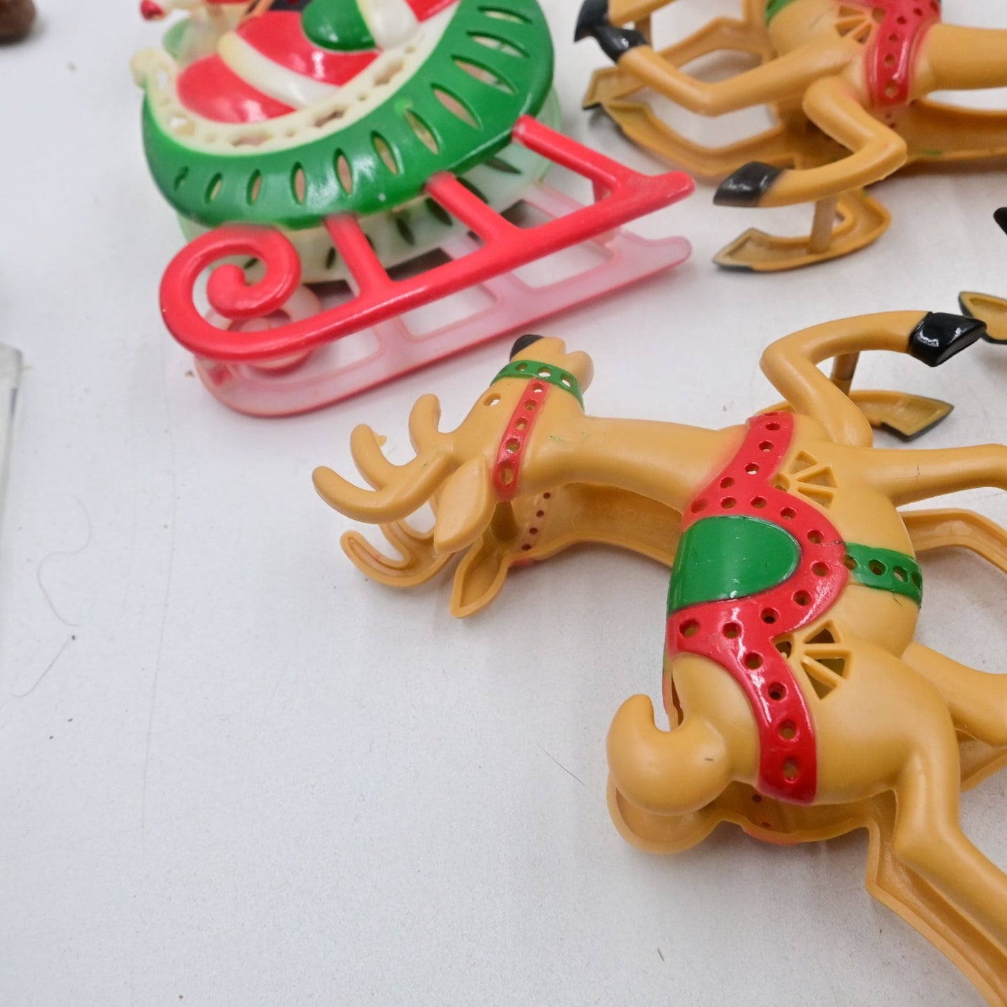 Reindeer and Santa Claus Path Way Stake Lights 10 PC Complete