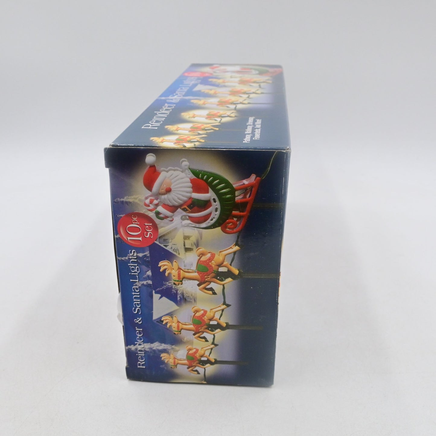 Reindeer and Santa Claus Path Way Stake Lights 10 PC Complete