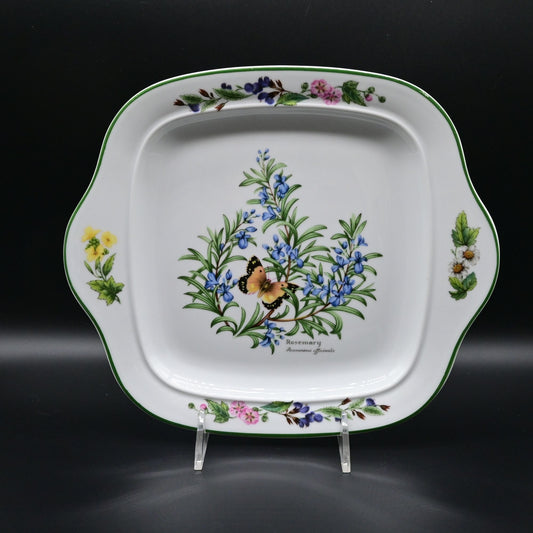 Royal Worcester Herbs Square Handled Cake Plate