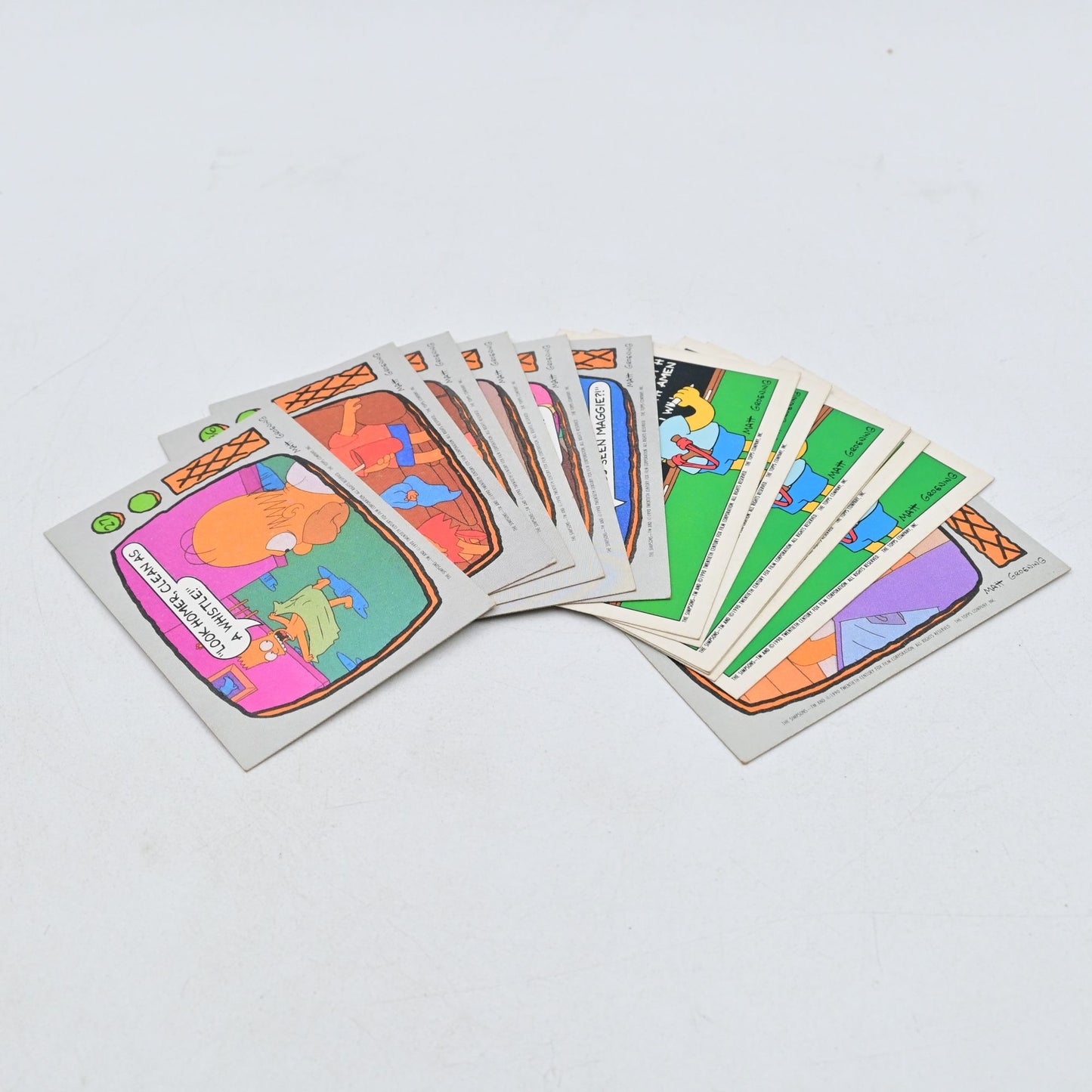 Vintage 1990 The Simpsons Trading Cards Lot Of 13