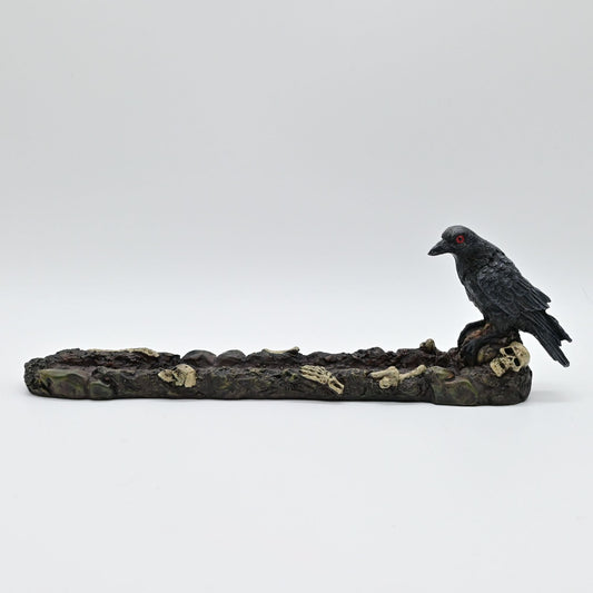 Bellaa Raven Crow Skull Bones Incense Burner or Holder