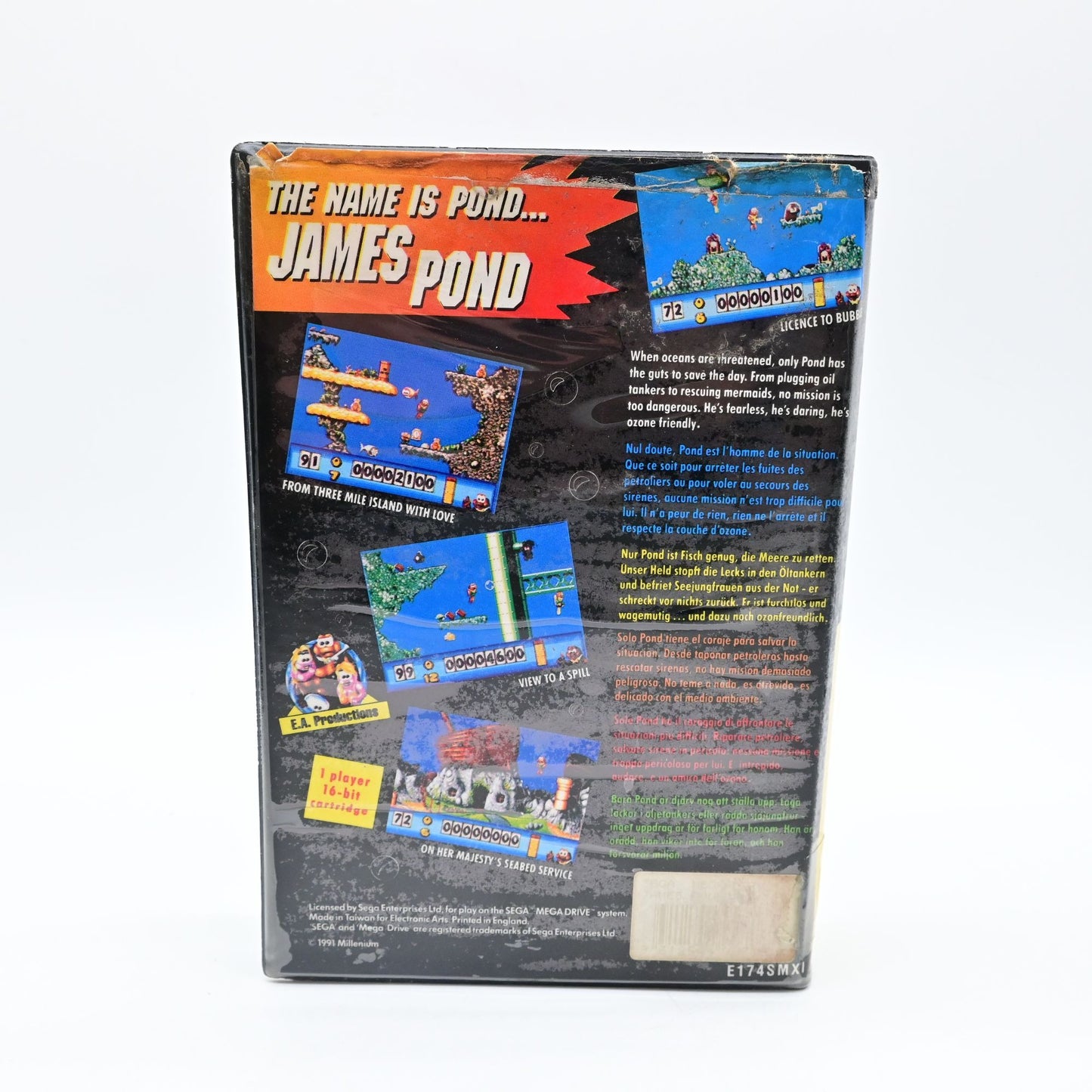 Sega Mega Drive James Pond Underwater Agent 16-Bit Cartridge Electronic Arts