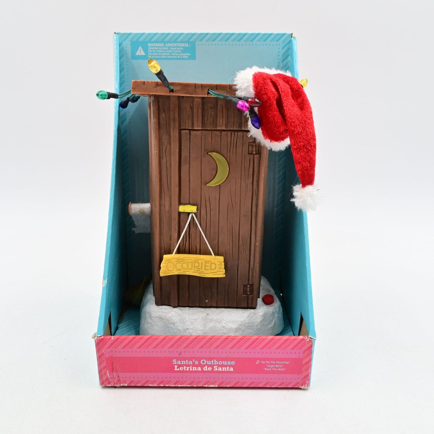 Gemmy Animated Outhouse Bathroom Santa Claus Sounds & Lighted With Original Box