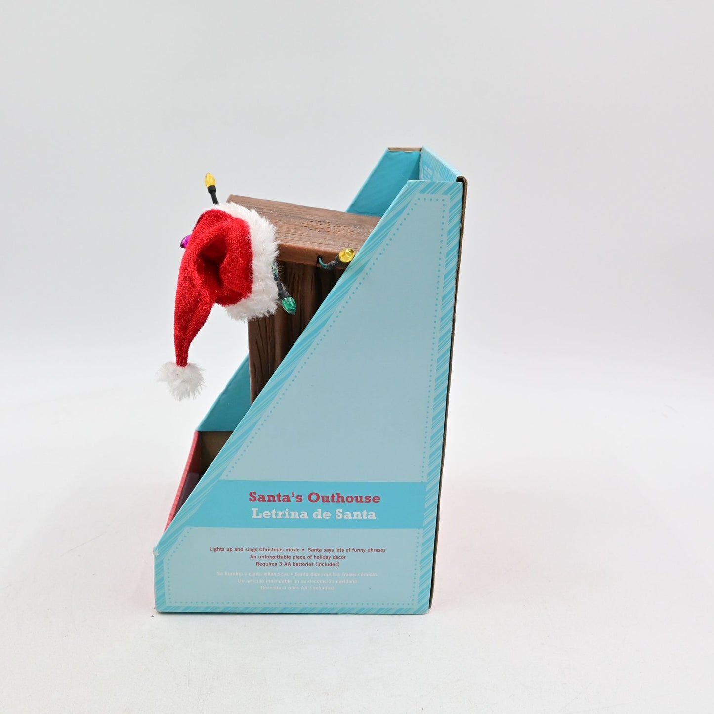 Gemmy Animated Outhouse Bathroom Santa Claus Sounds & Lighted With Original Box
