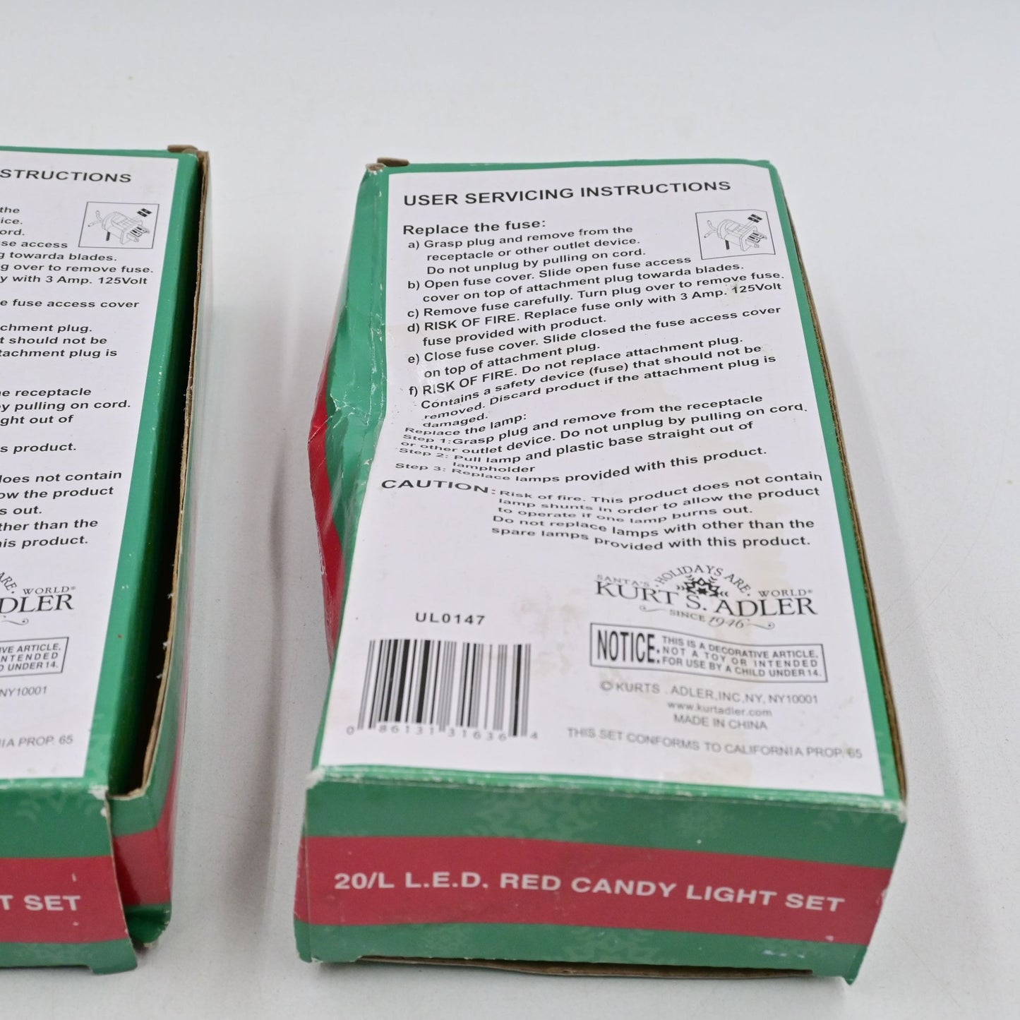 Kurt S Adler Red Candy Light Set LED Bundle Of 3 New Damaged Box