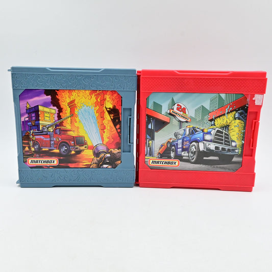 Matchbox Pop-Up Playset Garage Car Wash & Fire Station Bundle Of 2