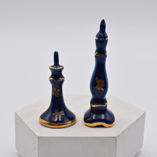 Vintage Limoges Pedestal Miniature Figures Pair Of 2