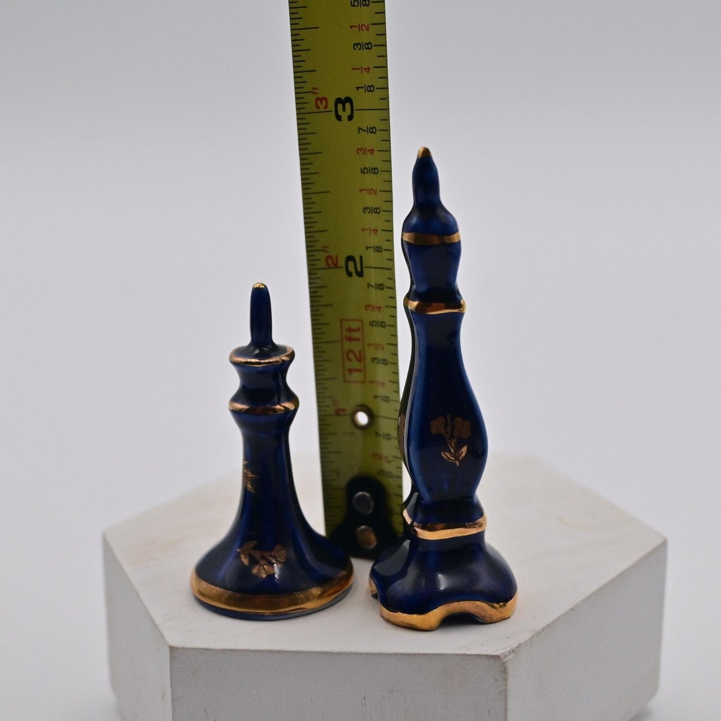 Vintage Limoges Pedestal Miniature Figures Pair Of 2