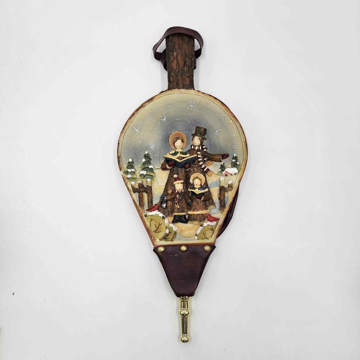 Decorative Bellows Christmas Carolers 18" 3D Fireplace Resin