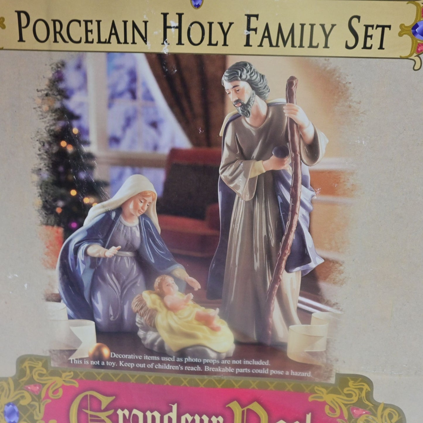 Grandeur Noel 2002 Holy Family Large Porcelain Nativity Set Collector's Edition