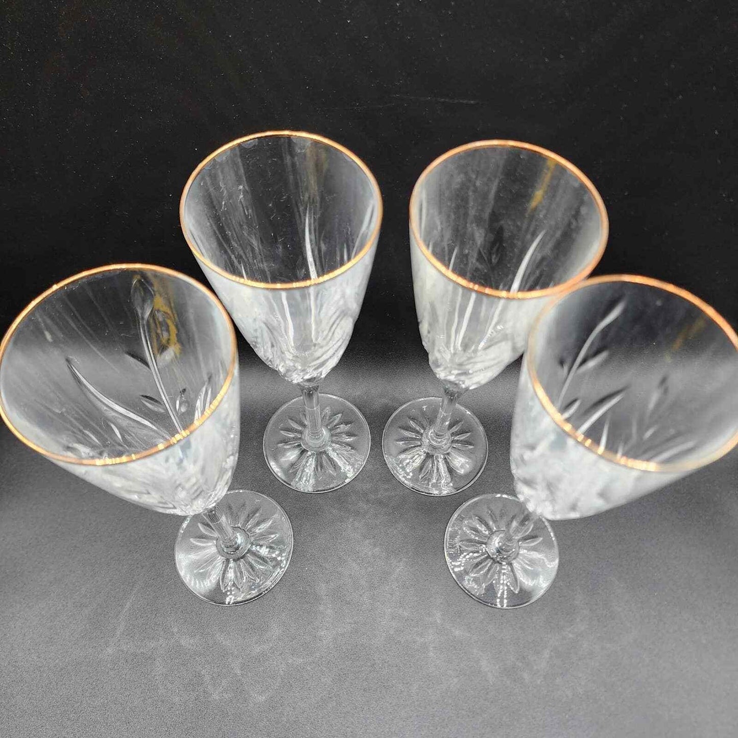Cristal D' Arques Cassandra Gold Champagne Flutes Set Of 4