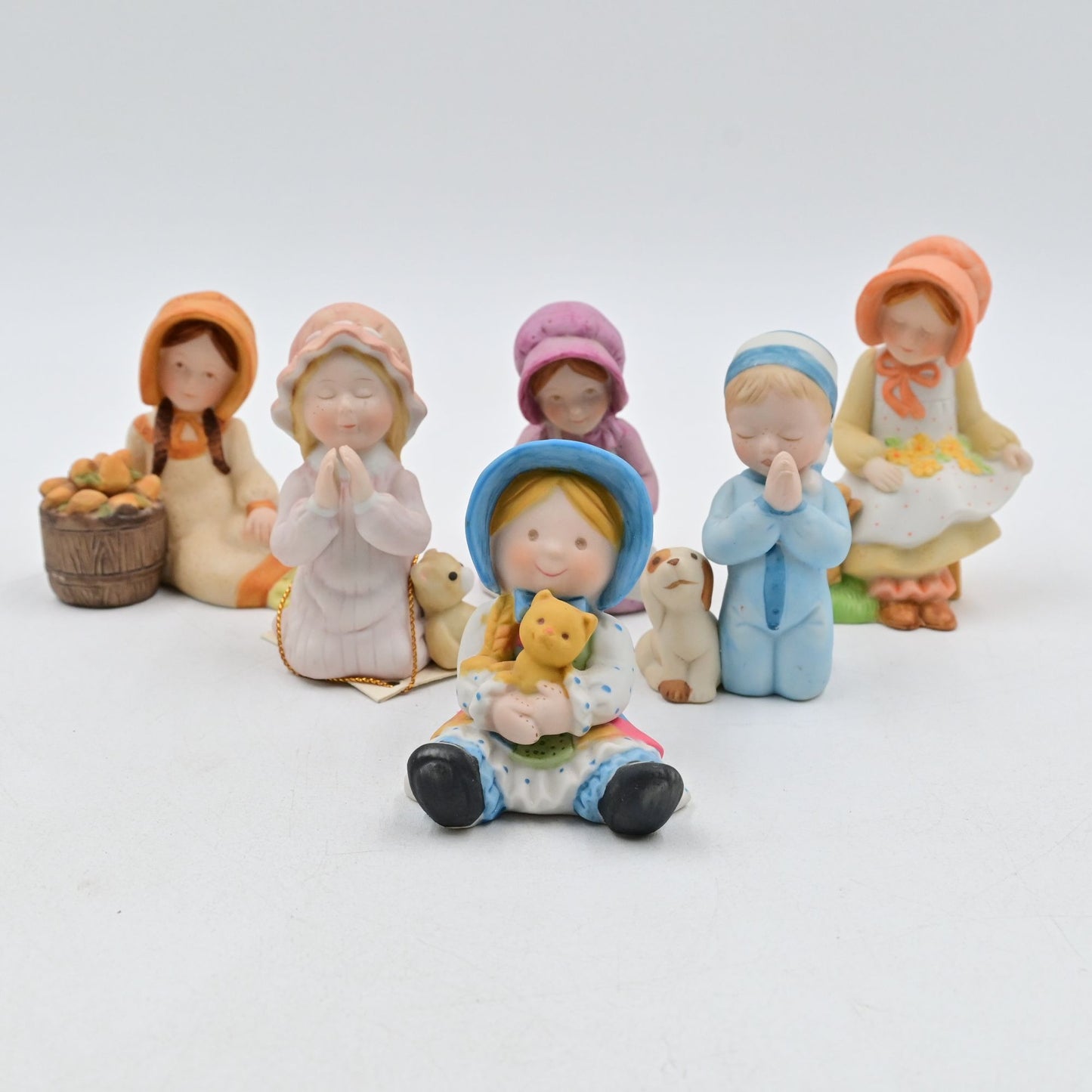 Holly Hobbie American Greetings Miniature Figure Bundle Of 6 - Vintage