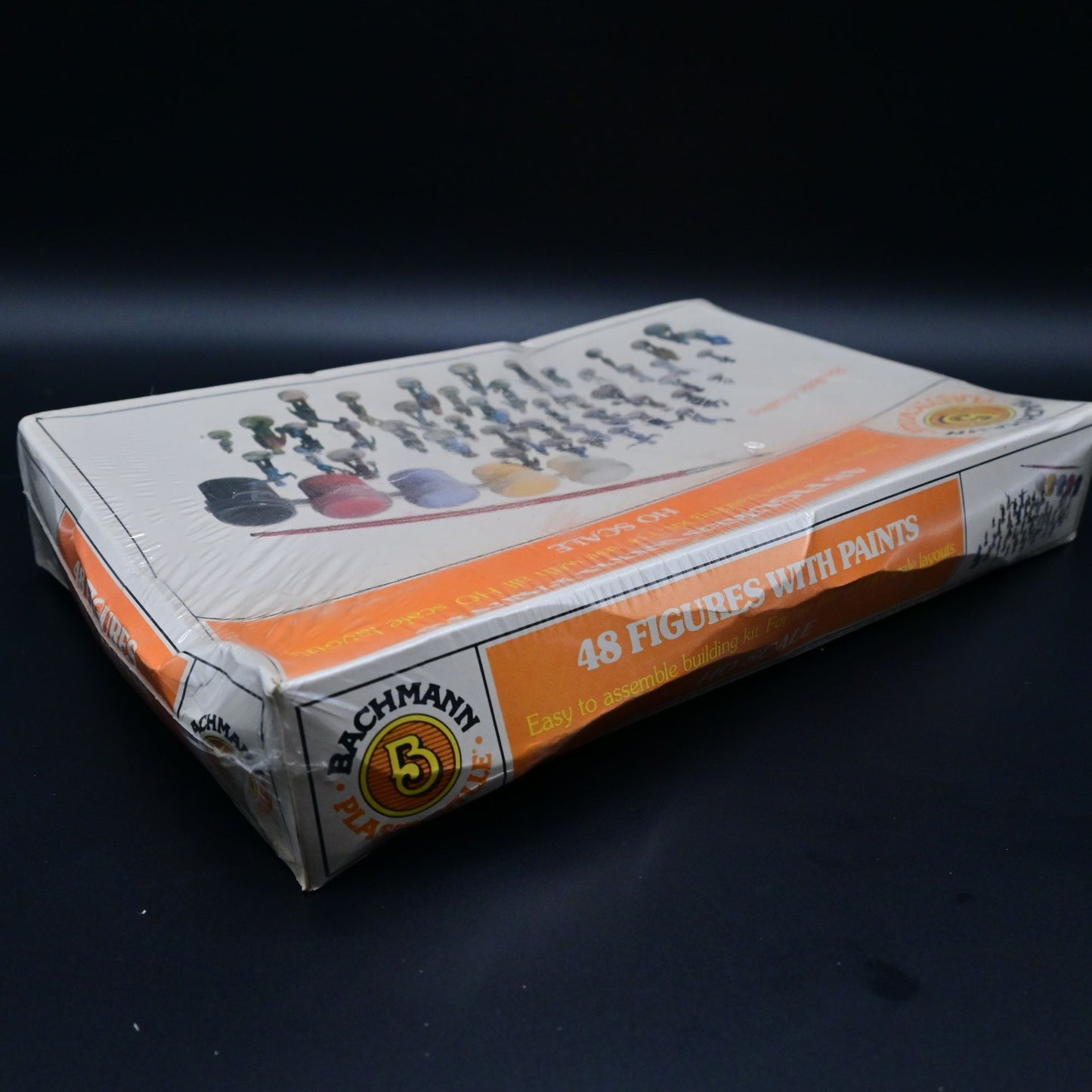 Bachmann 1955 O Scale Plasticville 48 Unpainted Figures w/Paint Kit Box Damage