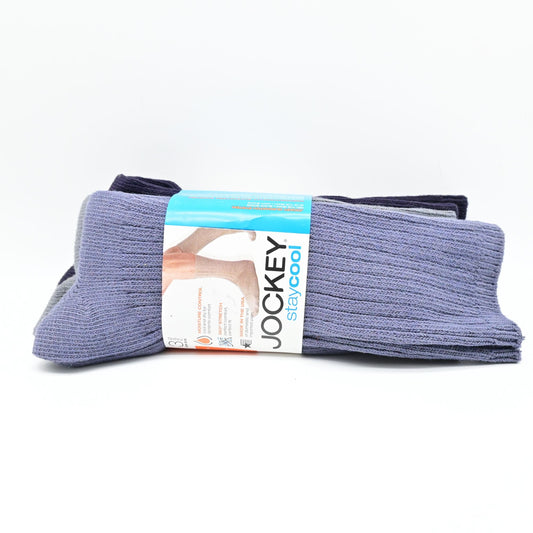 Jockey Stay Cool Black Crew Socks Size 6-12 Moisture Control