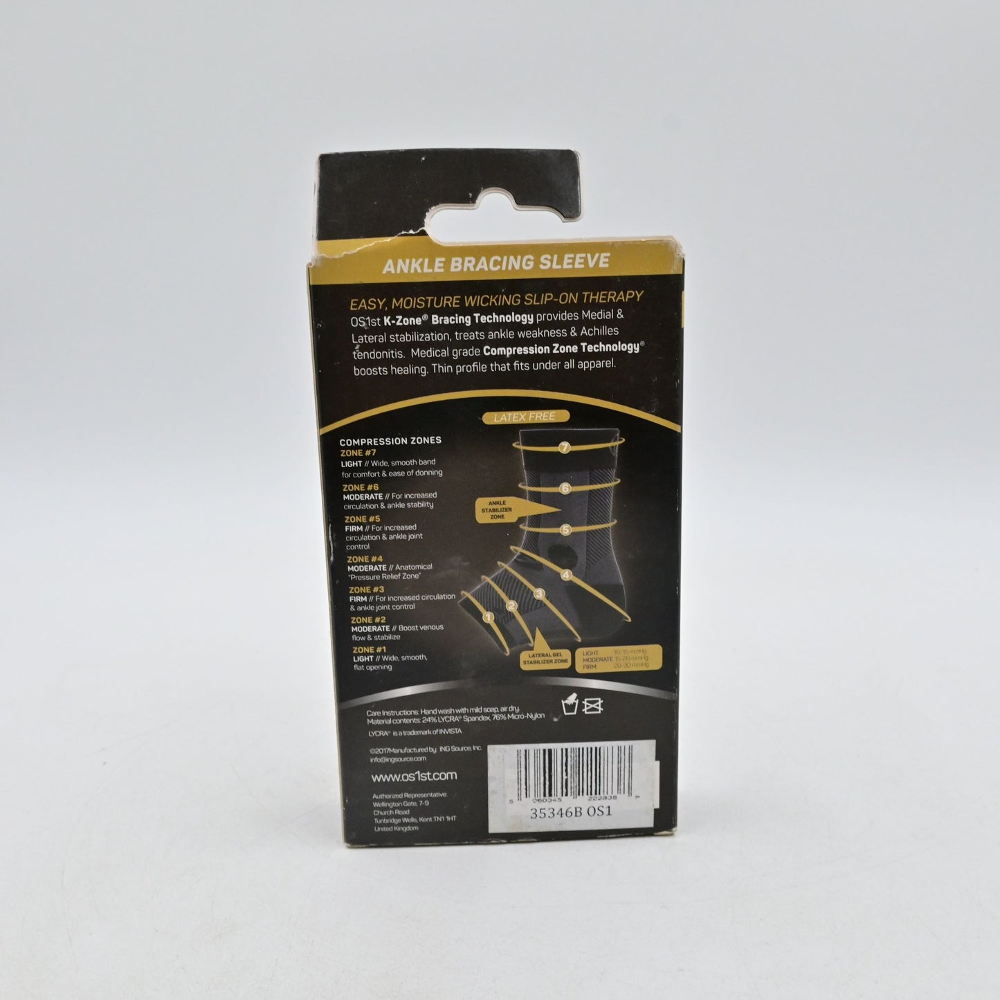 OS1st Ankle Bracing Sleeve XL Left Lateral Stabilization AF7