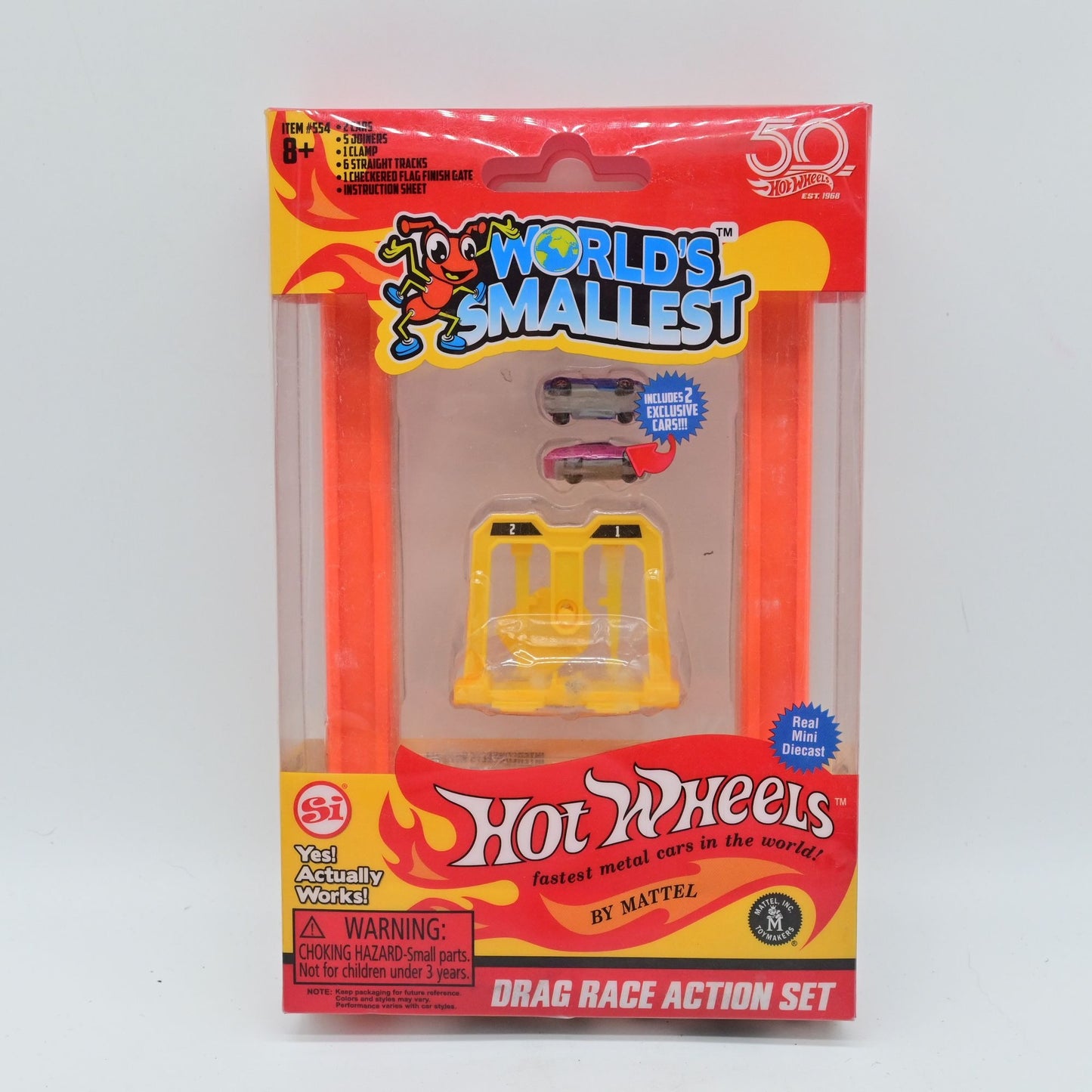 Hot Wheels World's Smallest Drag Race Action Set New Unsealed